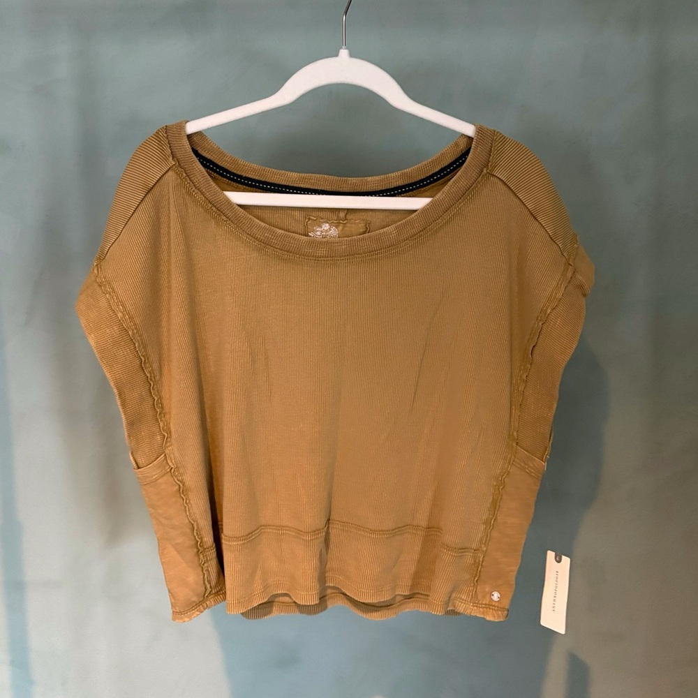 NWT Anthropologie Pilcro Cut-Off Sweatshirt Top in Moss